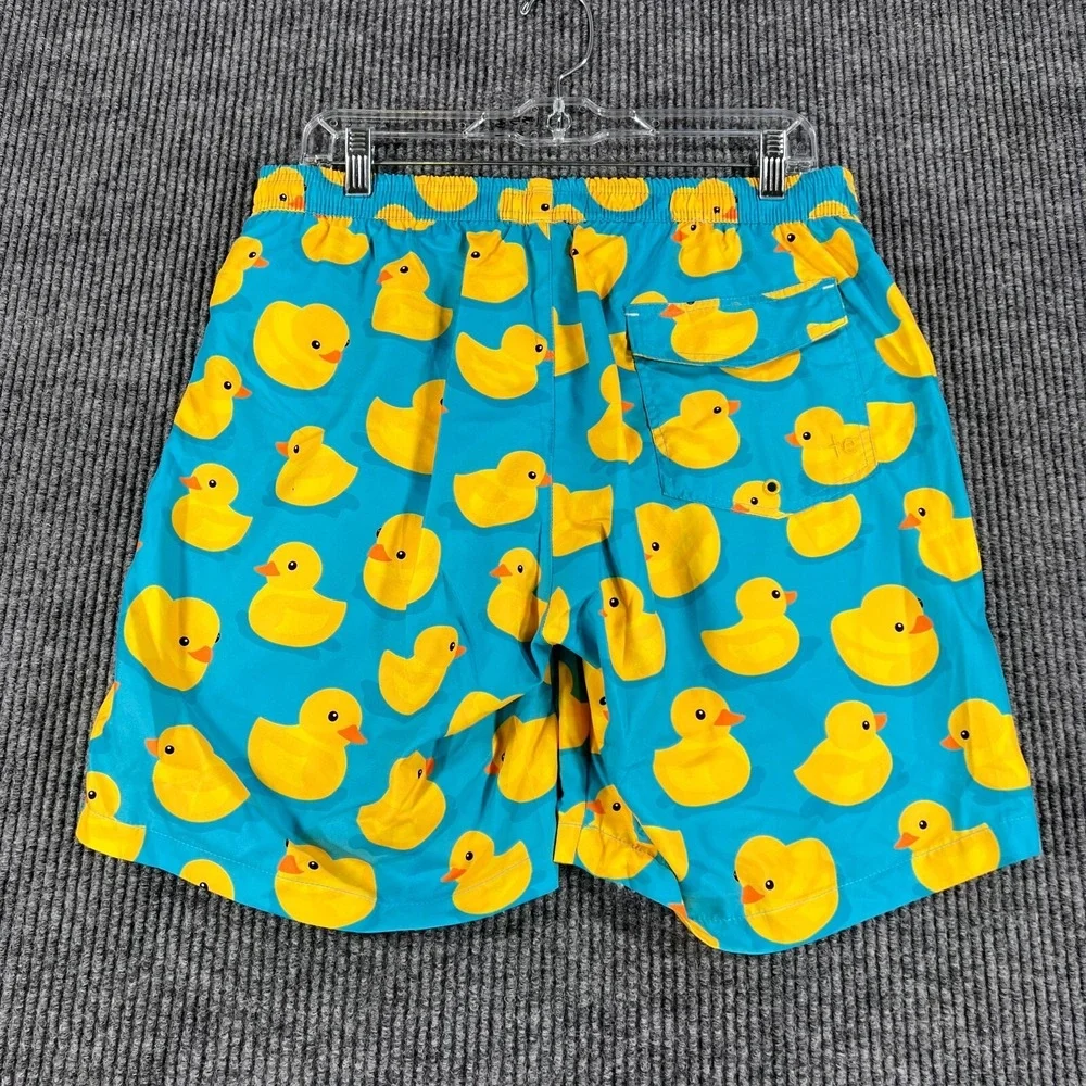 Tipsy Elves Swim Shorts Trunks Mens Large‎ Rubber Ducks Geometric Beach Pool New